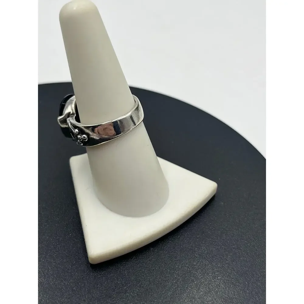 Silpada 925 Sterling‎ Silver Black Chalcedony Ring Sz 8.5, 10.13 grams #R1410